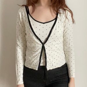 Polka dot cardigan sweater set